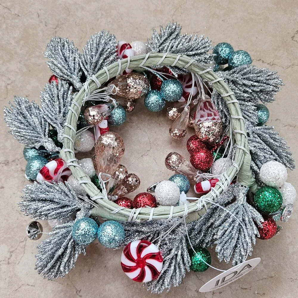 RARE SALZBURG CREATIONS PEPPERMINT DREAMS JEWELED CHRISTMAS CANDLE HOLDER RING
